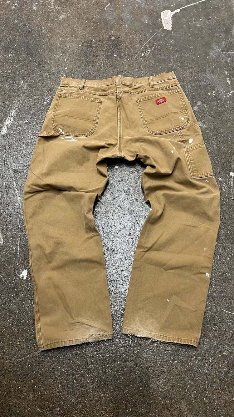 Vintage Y2K Dickies Carpenter Pants 38x32 Baggy Chocolate